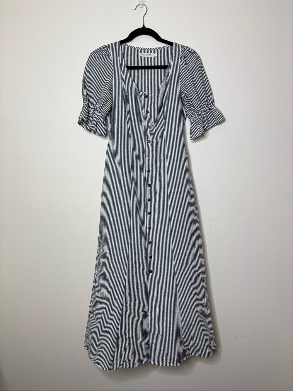 Christy Dawn The Lennon Dress In Pewter Stripe - Picture 3 of 7